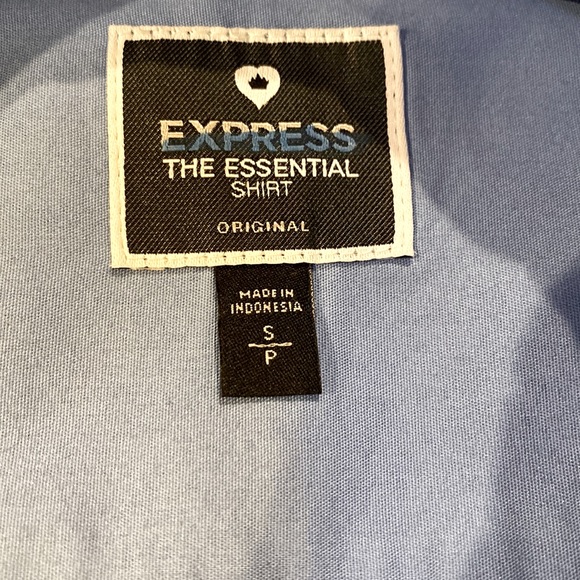 Express Sky Blue Essential Fitted Dress Shirt Size S - Picture 4 of 6